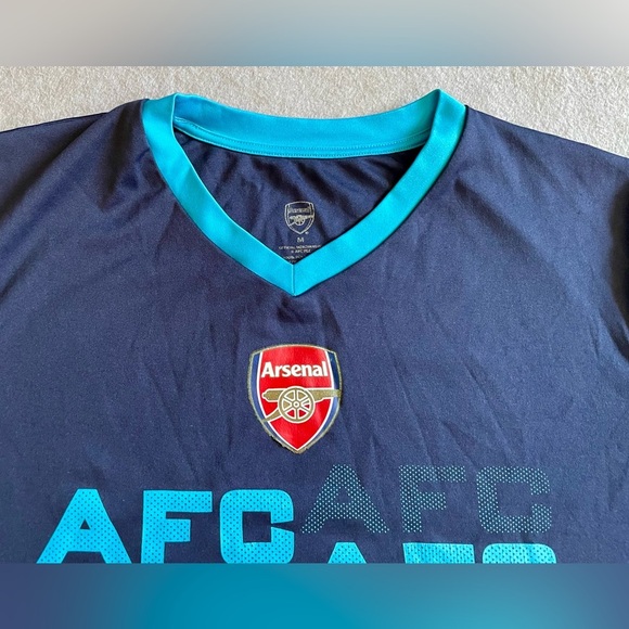 Arsenal Football Club Jersey Men’s Medium Blue V-Neck AFC Soccer Shirt Polyester - Picture 2 of 6